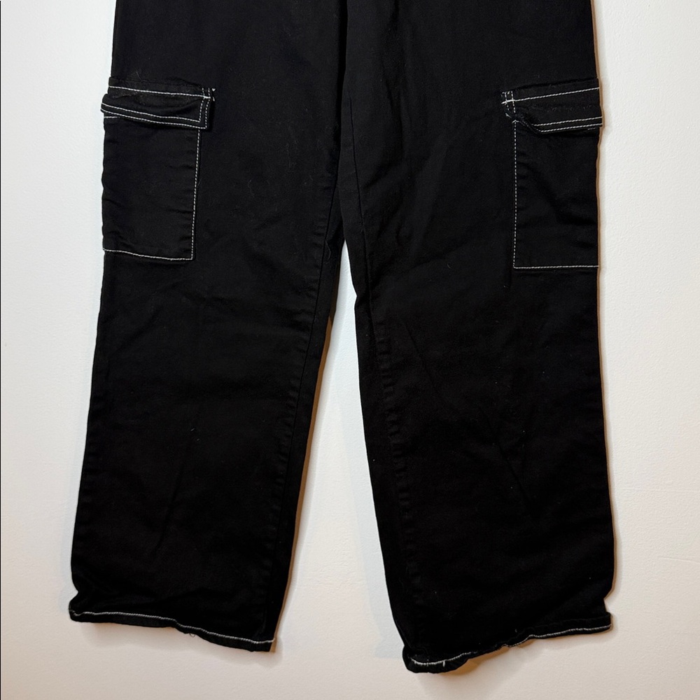Honey Peace cargo carpenter jeans black and white contrast size large - Picture 4 of 8